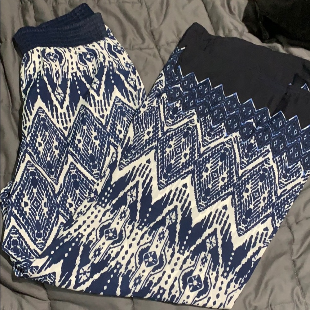 Wide leg palazzo pants with elastic waistband